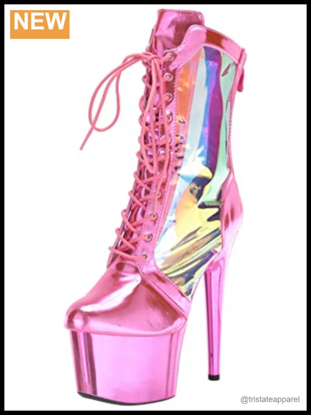 Fuchsia Ankle Bootie with Stiletto Heel, Metal Detail, Zip Closure